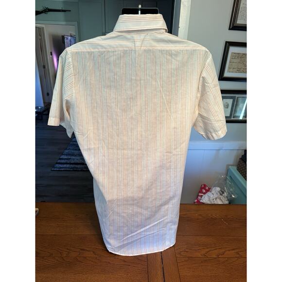 Vintage Men’s Shirt Big Collar Sheer Orange Striped Pelham Sz 16 33 GC Murphy - Picture 3 of 6